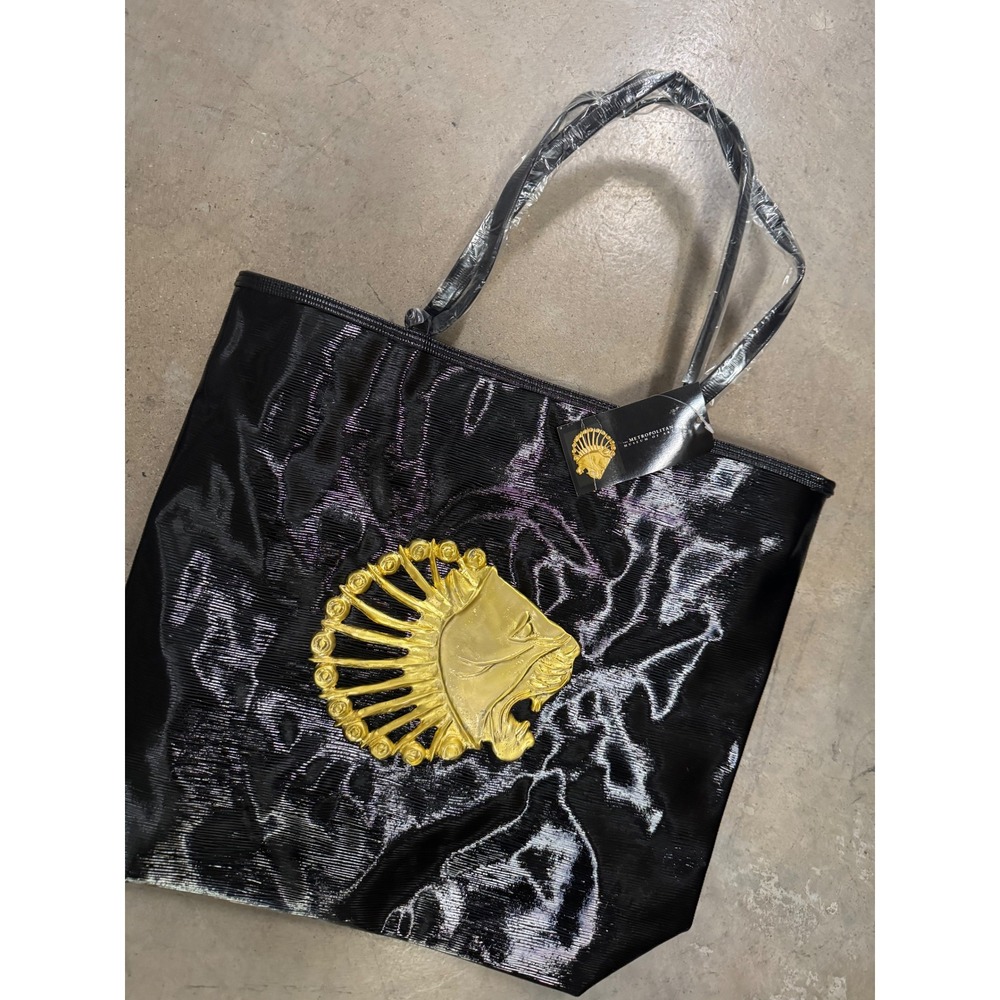 Metropolitan Museum of Art Black Patent Lion‎ Head Tote Bag